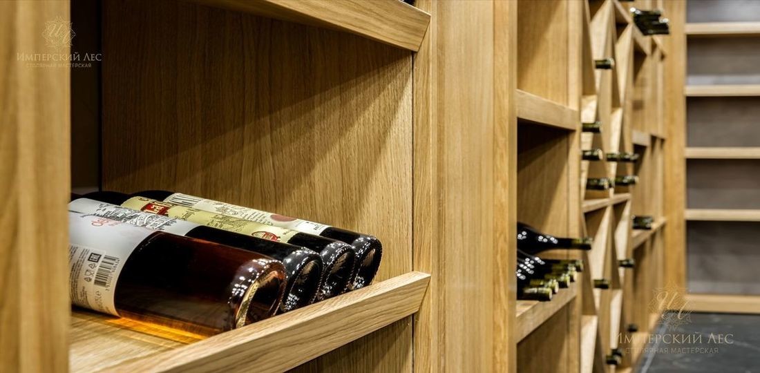 Винные стеллажи из шпона американского дуба