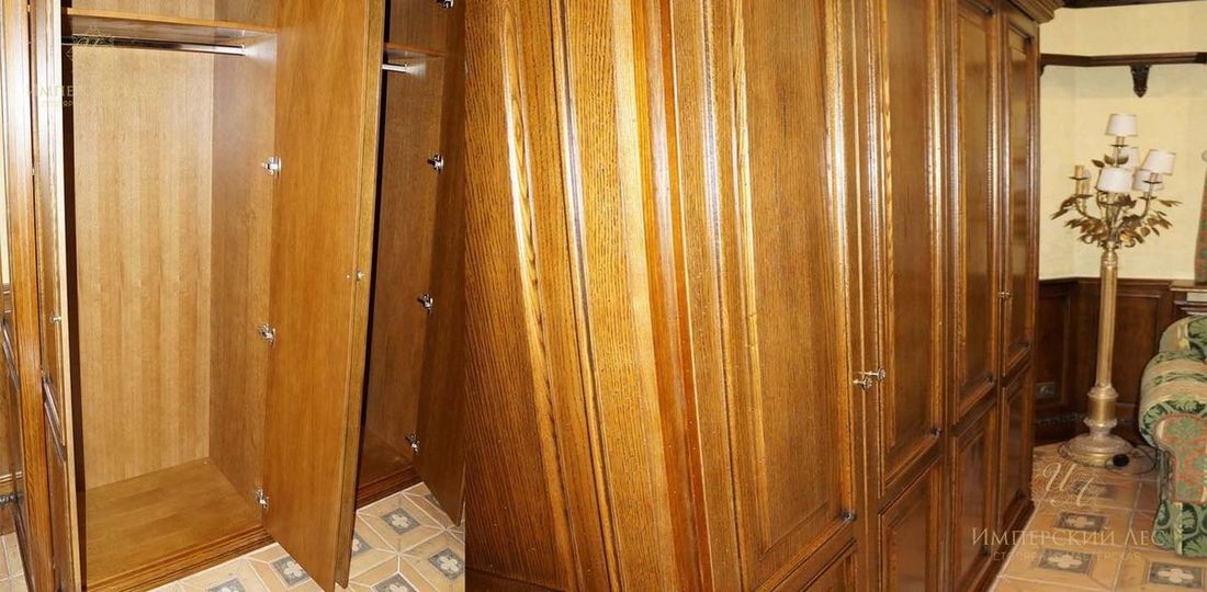 Шкафы Верджиния 4-х створчатый из дуба и ореха