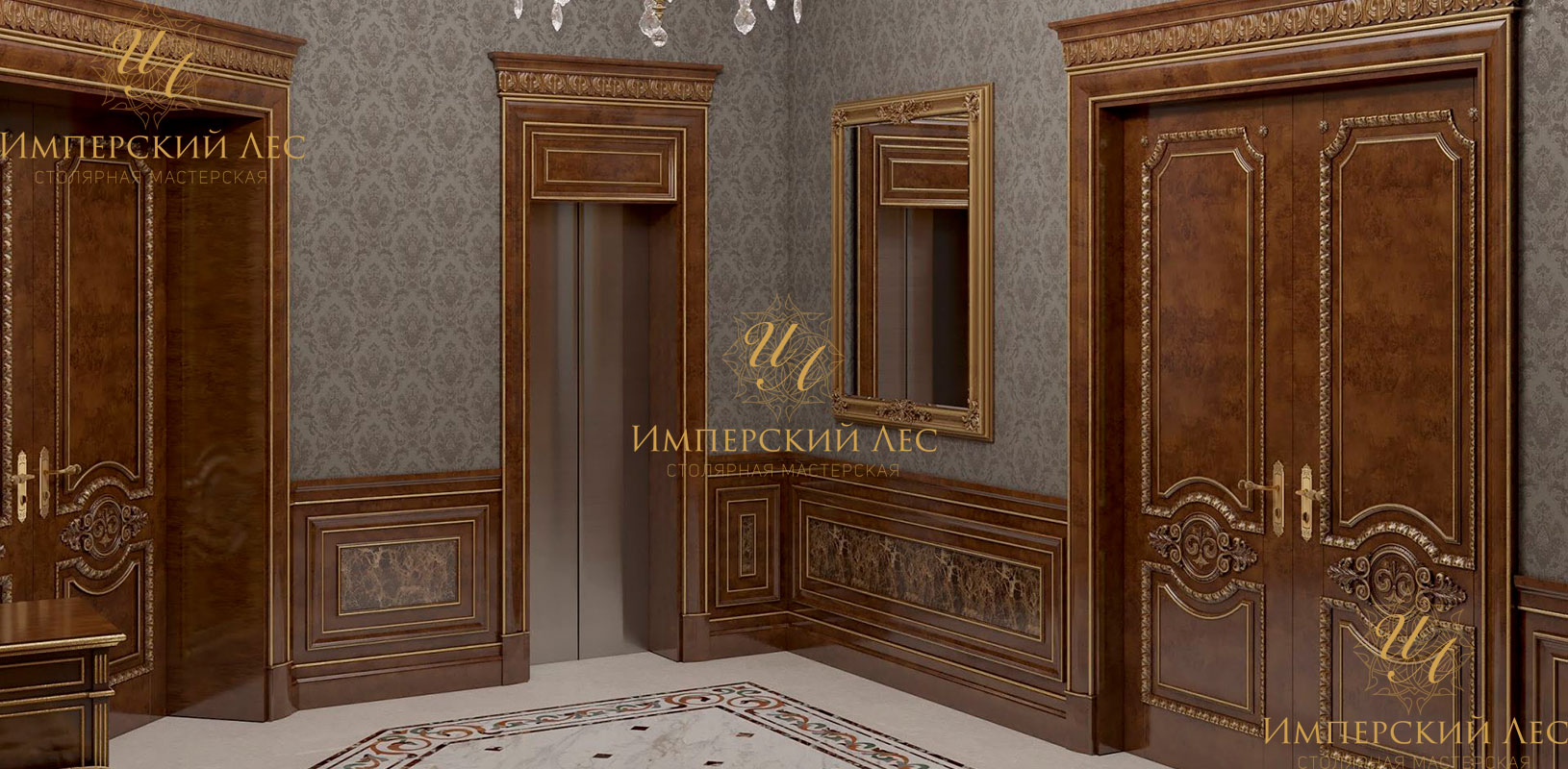 Двери из массива с пастельным оттенком