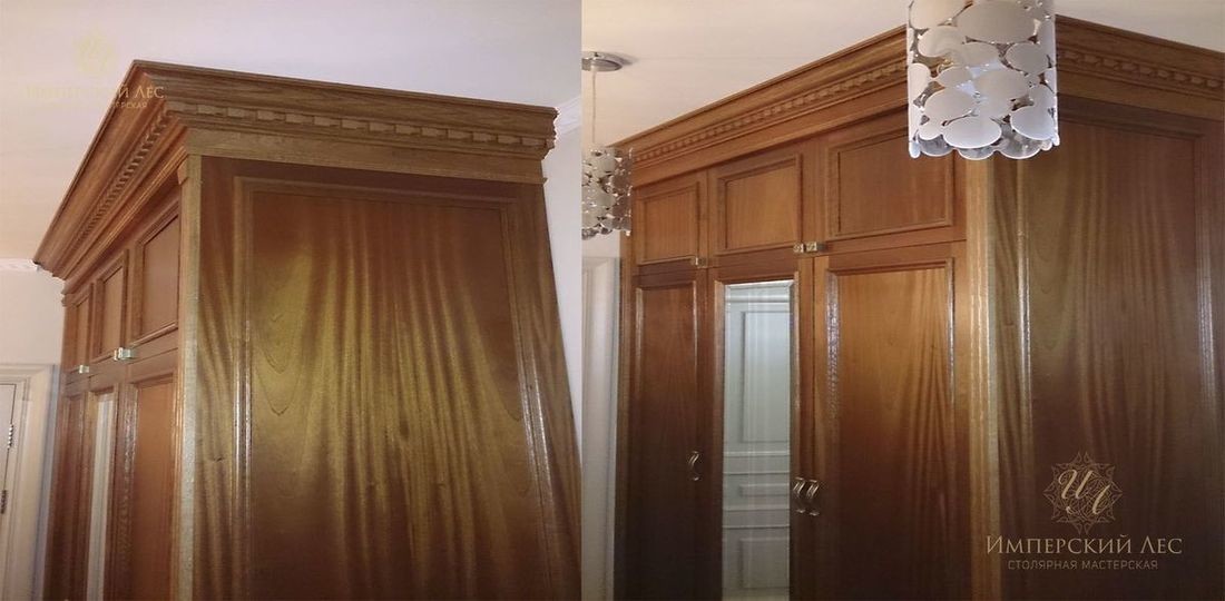 Шкаф из красного дерева для гостиной