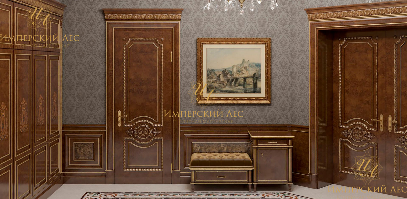Двери из массива с пастельным оттенком