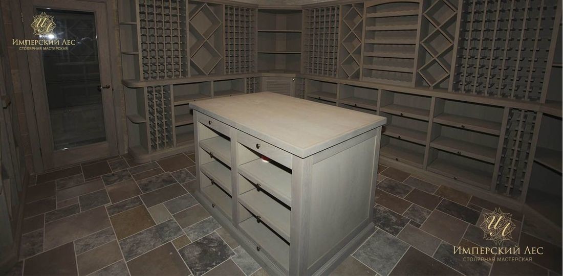 Винные стеллажи из сучковатого дуба