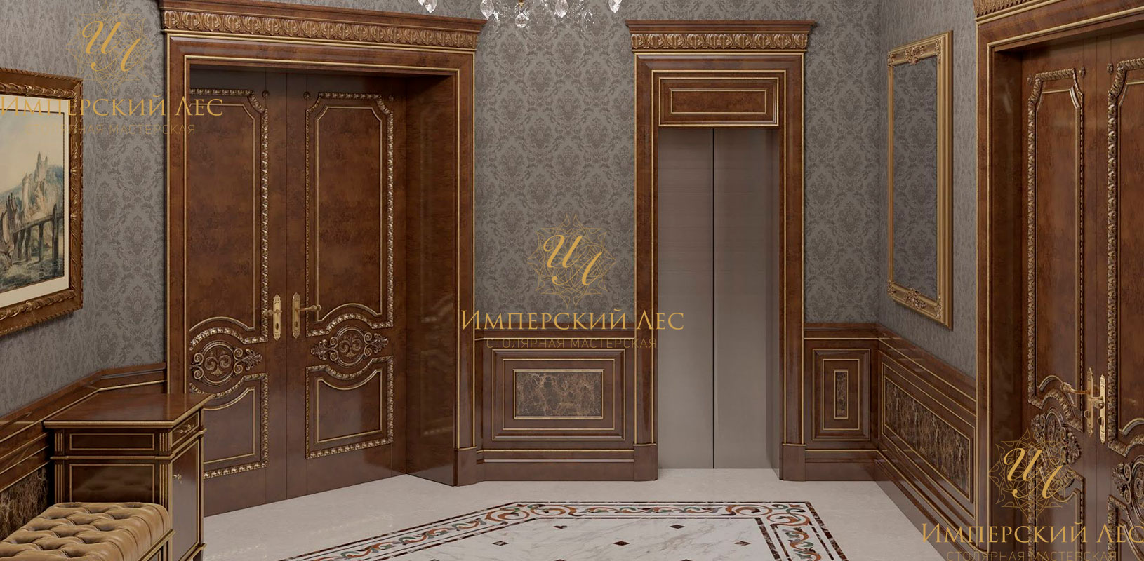 Двери из массива с пастельным оттенком